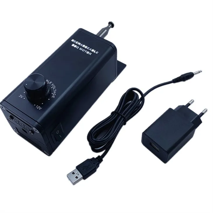 Ladattava Rotisserie Spit -moottori säädettävällä nopeudella